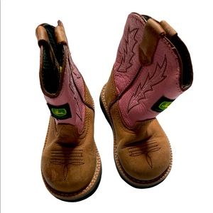 John Deere infant pink cowgirl boots.